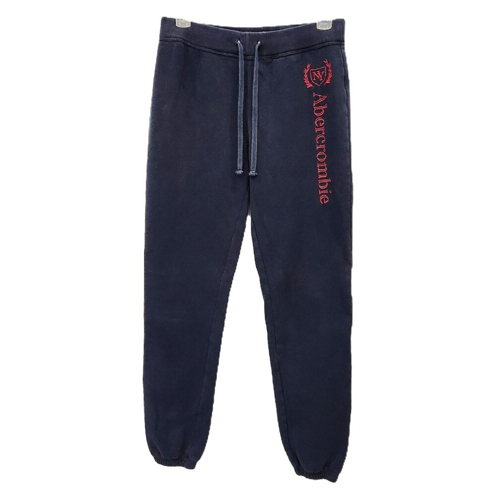 Abercrombie & Fitch Classic Jogger Sweatpants Navy w/Red Logo Y2K Soft AF XS
